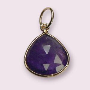 3.75 ct AMETHYST 18K Rose Gold over Silver Pendant